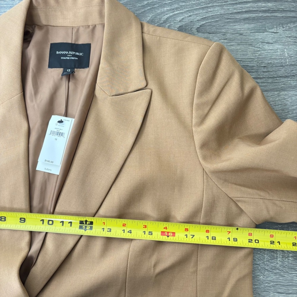 Banana Republic Sculpted Stretch Blazer 12 Afternoon Latte Professional Minimal - Picture 10 of 16